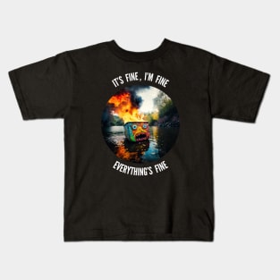 Nothing to see here, Everything's fine v1 (round) Kids T-Shirt